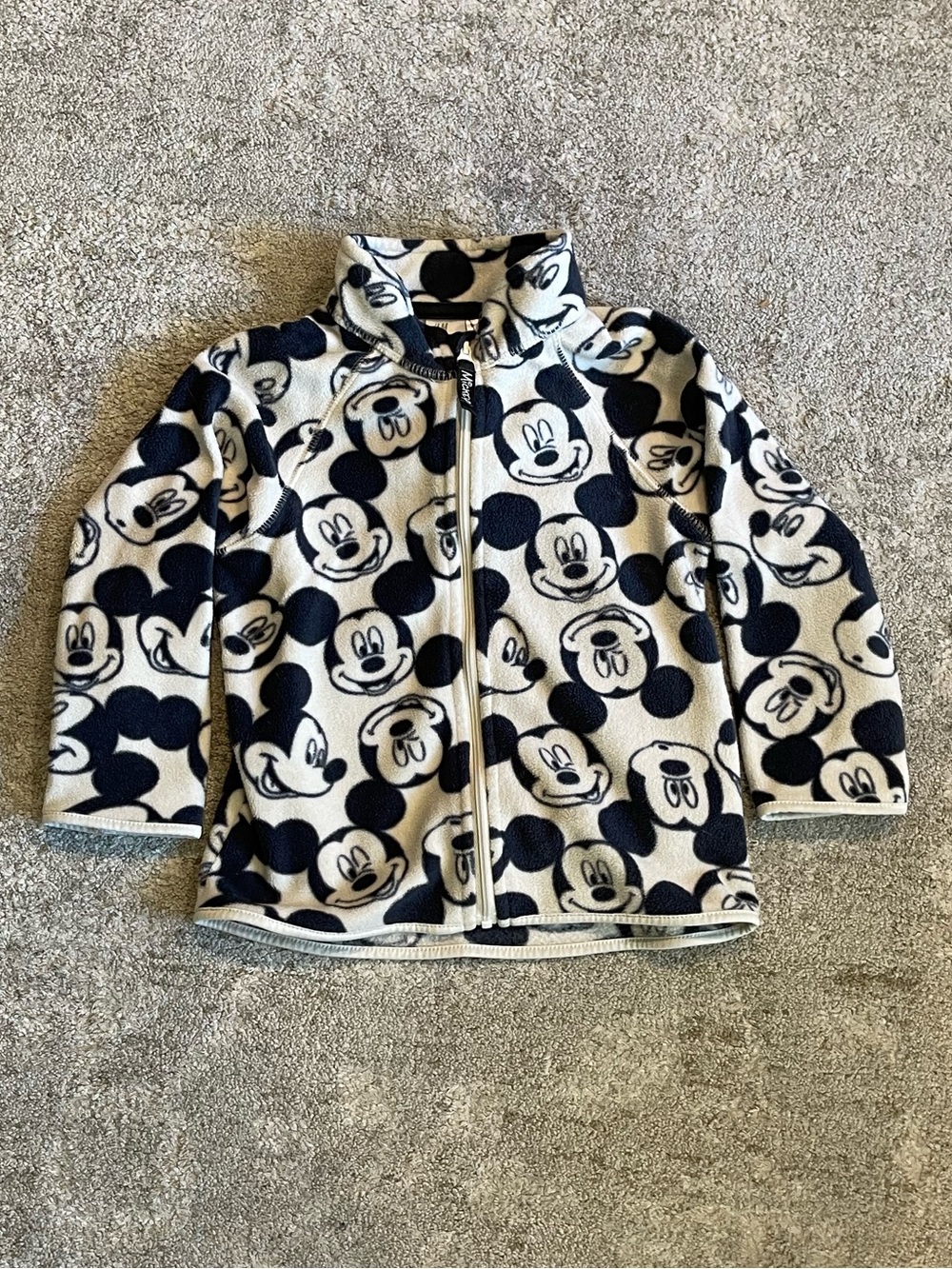 H&M Kids Mickey Mouse Fleece Jacket in White and Black